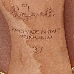 Pre Owned Malone Souliers Peach Satin and Leather Maureen Mules Size 37