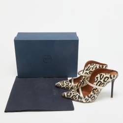 Pre Owned Malone Souliers Black/Gold Snakeskin and Leather Maureen Slide Mules Size 38