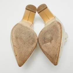 Malone Souliers Gold Leather Block Heel Mules Size 37.5
