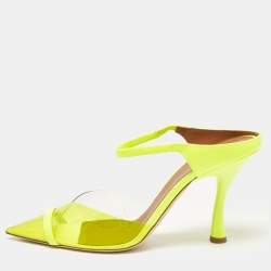 Malone Souliers Neon Yellow Iona Heel Mules Size 40.5