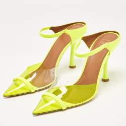 Malone Souliers Neon Yellow Iona Heel Mules Size 40.5