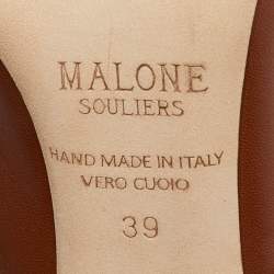 Pre Owned Malone Souliers Brown/Grey Leather Maureen Mules Size 39