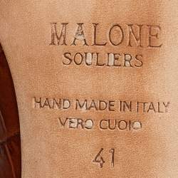 Pre Owned Malone Souliers Brown Croc Embossed Leather Maureen Pumps Size 41