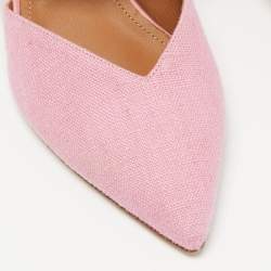 Pre Owned Malone Souliers Pink Raffia Maisie Mules Size 39