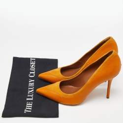 Pre Owned Malone Souliers Mustard Leather and Suede Pointed Toe Pumps Size 39