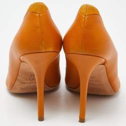 Pre Owned Malone Souliers Mustard Leather and Suede Pointed Toe Pumps Size 39
