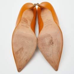 Pre Owned Malone Souliers Mustard Leather and Suede Pointed Toe Pumps Size 39