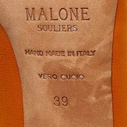 Pre Owned Malone Souliers Mustard Leather and Suede Pointed Toe Pumps Size 39
