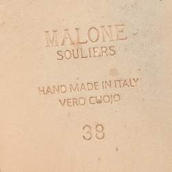 Pre Owned Malone Souliers Navy Blue Suede Selina Espadrilles Sandals Size 38