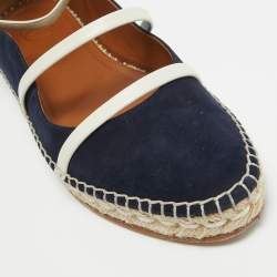 Pre Owned Malone Souliers Navy Blue Suede Selina Espadrilles Sandals Size 38