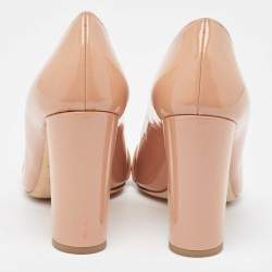 Pre Owned Malone Souliers Beige Patent Lorena Pumps Size 37.5