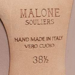 Pre Owned Malone Souliers Dusty Pink Leather Maureen Mules Size 38.5