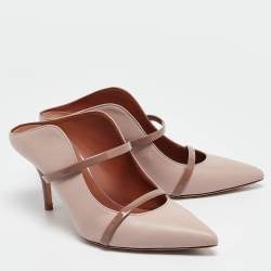 Pre Owned Malone Souliers Dusty Pink Leather Maureen Mules Size 38.5