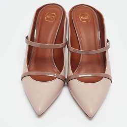 Pre Owned Malone Souliers Dusty Pink Leather Maureen Mules Size 38.5