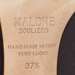 Pre Owned Malone Souliers  Black/Gold Satin Maureen  Pumps Size 37.5