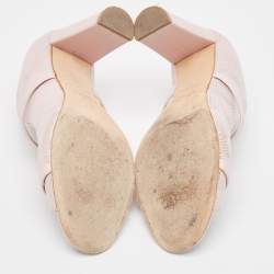 Pre Owned Malone Souliers Beige Leather Norah Slide Sandals Size 38.5