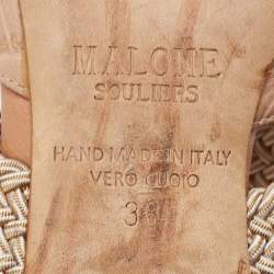 Pre Owned Malone Souliers Beige Croc Embossed Maisie Mules Size 38