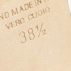 Pre Owned Malone Souliers Green Check Canvas Pointed Toe Mules Size 38.5