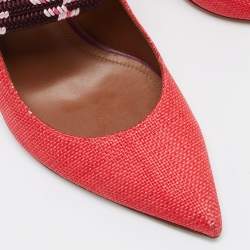 Malone Souliers Red Raffia Mannie Pumps Size 39.5