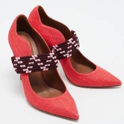 Malone Souliers Red Raffia Mannie Pumps Size 39.5