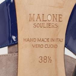 Pre Owned Malone Souliers  Grey/Blue Suede and Patent  Pumps Size 38.5