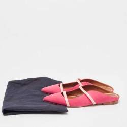 Malone Souliers Pink Suede and Leather Maureen Flat Mules Size 39