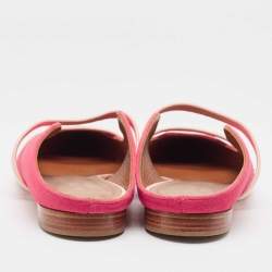 Malone Souliers Pink Suede and Leather Maureen Flat Mules Size 39