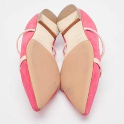 Malone Souliers Pink Suede and Leather Maureen Flat Mules Size 39