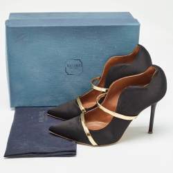 Pre Owned Malone Souliers Black Satin Maureen Pumps Size 39