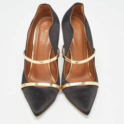 Pre Owned Malone Souliers Black Satin Maureen Pumps Size 39