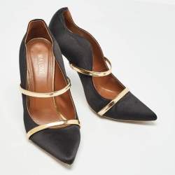 Pre Owned Malone Souliers Black Satin Maureen Pumps Size 39