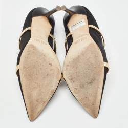 Pre Owned Malone Souliers Black Satin Maureen Pumps Size 39