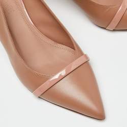 Pre Owned Malone Souliers Beige Leather Marion Pointed Toe Slingback Pumps Size 36