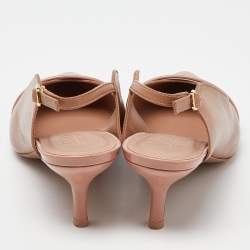Pre Owned Malone Souliers Beige Leather Marion Pointed Toe Slingback Pumps Size 36