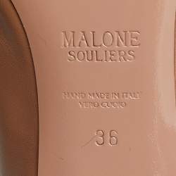 Pre Owned Malone Souliers Beige Leather Marion Pointed Toe Slingback Pumps Size 36