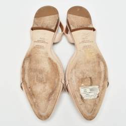 Pre Owned Malone Souliers Slight Pink Croc Embossed Leather Elsie Ballerina Flats Size 39.5
