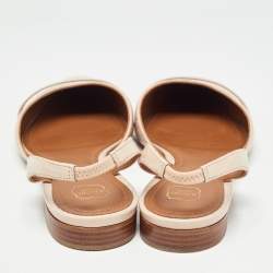 Pre Owned Malone Souliers Slight Pink Croc Embossed Leather Elsie Ballerina Flats Size 39.5