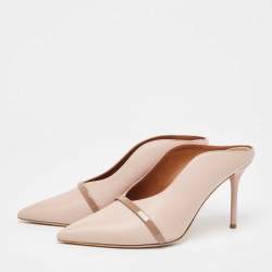 Pre Owned Malone Souliers Beige Leather Constance Mules Size 40