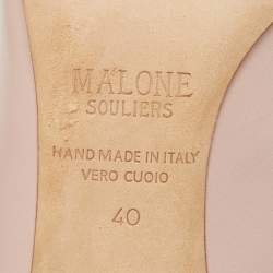 Pre Owned Malone Souliers Beige Leather Constance Mules Size 40