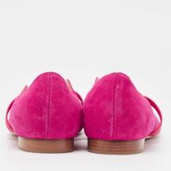 Malone Souliers Fuchsia/Red Suede Maureen Ballet Flats Size 39