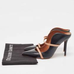 Pre Owned Malone Souliers Black/Pink Leather Maureen Mules Size 37