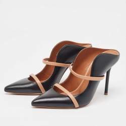 Pre Owned Malone Souliers Black/Pink Leather Maureen Mules Size 37