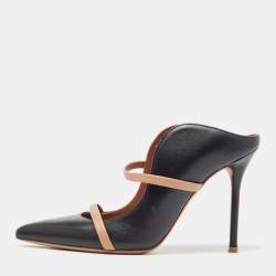 Pre Owned Malone Souliers Black/Pink Leather Maureen Mules Size 37