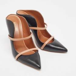 Pre Owned Malone Souliers Black/Pink Leather Maureen Mules Size 37