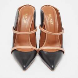 Pre Owned Malone Souliers Black/Pink Leather Maureen Mules Size 37