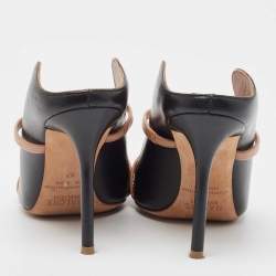 Pre Owned Malone Souliers Black/Pink Leather Maureen Mules Size 37