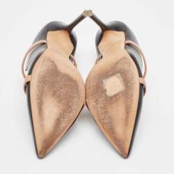 Pre Owned Malone Souliers Black/Pink Leather Maureen Mules Size 37