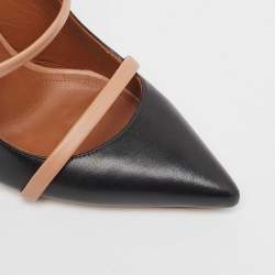 Pre Owned Malone Souliers Black/Pink Leather Maureen Mules Size 37