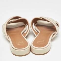 Malone Souliers Beige Leather Gavi Flat Slides Size 38