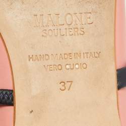 Pre Owned Malone Souliers Pink Leather Maureen Flat Mules Size 37